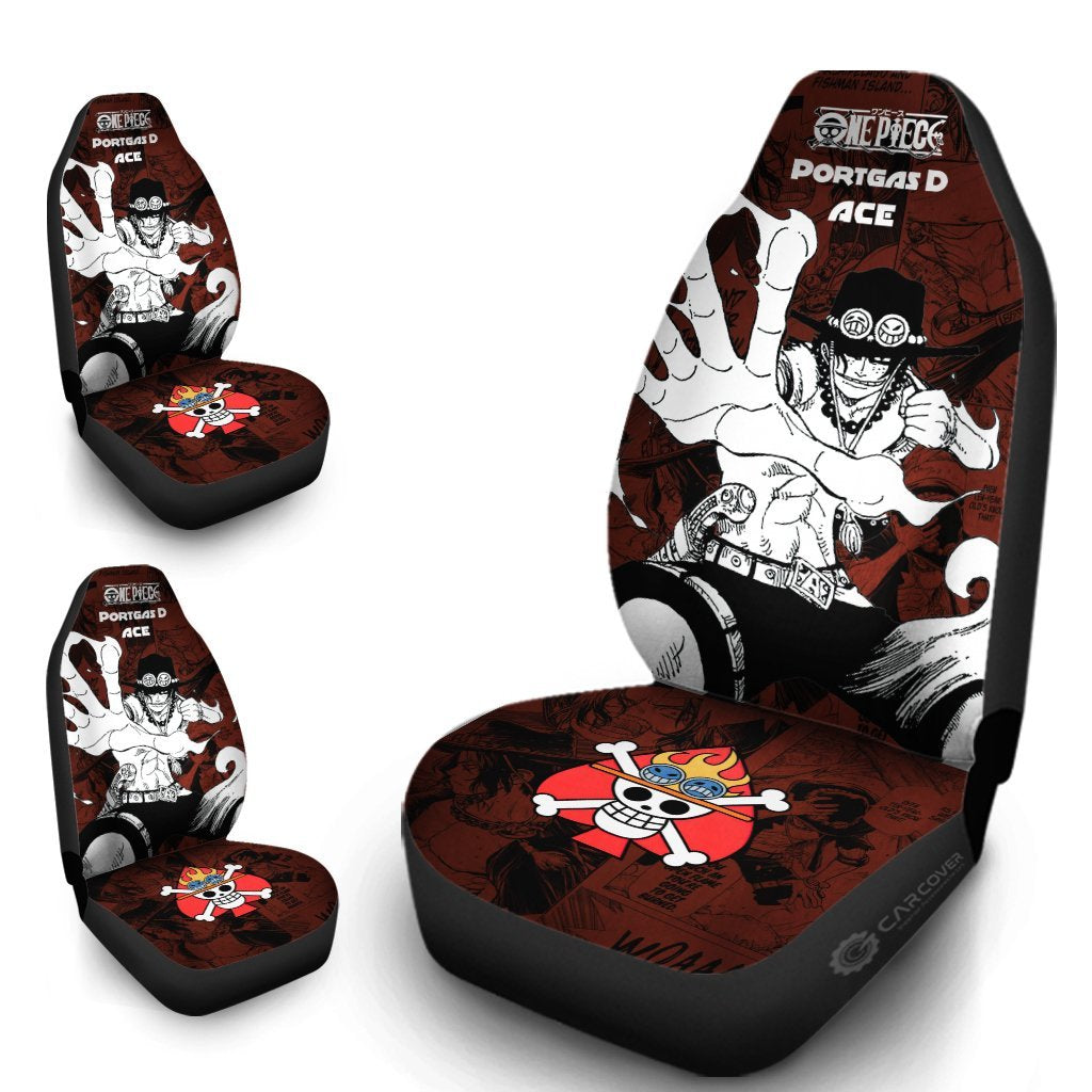 Portgas D. Ace Car Seat Covers Custom Anime Mix Manga One Piece Car Interior Accessories - Gearcarcover - 4