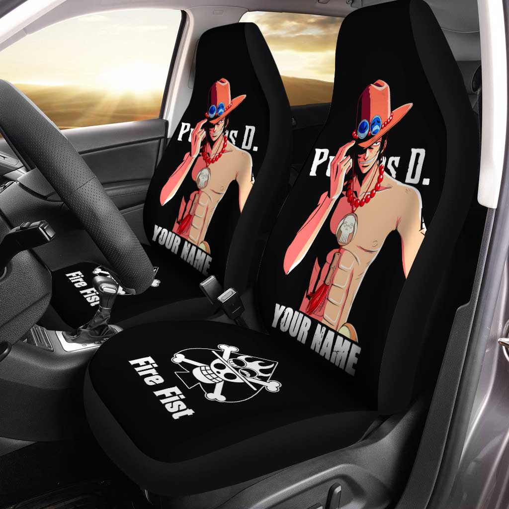 Portgas D. Ace Car Seat Covers Custom Name One Piece Anime Car Accessories - Gearcarcover - 1