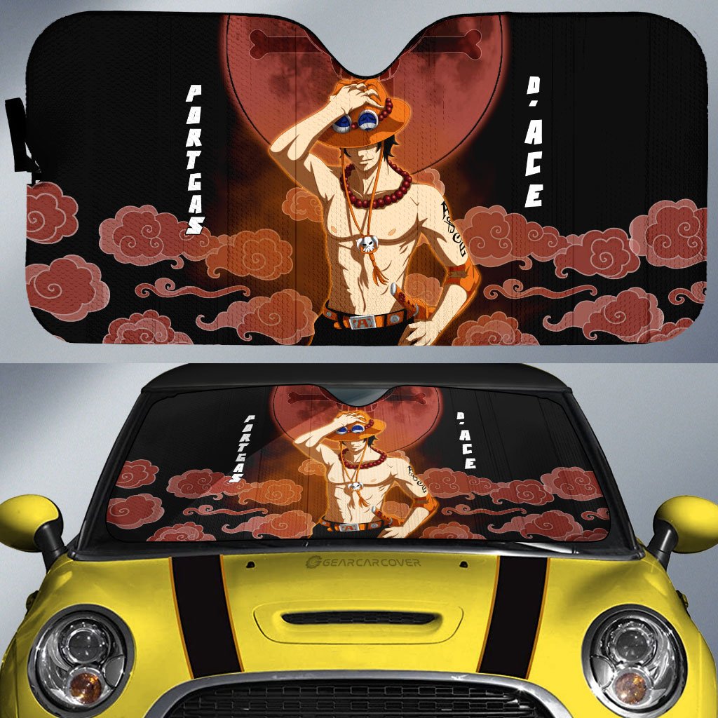 Portgas D. Ace Car Sunshade Custom One Piece Anime Car Accessories For Anime Fans - Gearcarcover - 1