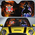 Portgas D. Ace Car Sunshade Custom One Piece Anime Silhouette Style - Gearcarcover - 1