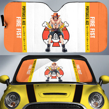 Portgas D. Ace Car Sunshade Custom One Piece Car Accessories For Anime Fans - Gearcarcover - 1