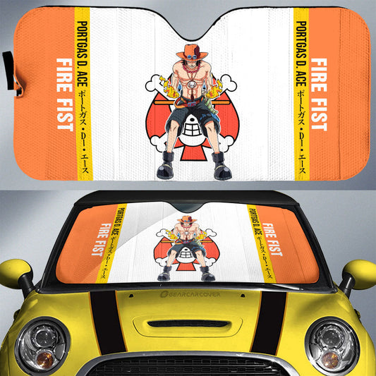 Portgas D. Ace Car Sunshade Custom One Piece Car Accessories For Anime Fans - Gearcarcover - 1