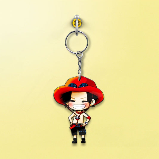 Portgas D. Ace Keychains Custom One Piece Anime Car Accessories - Gearcarcover - 2