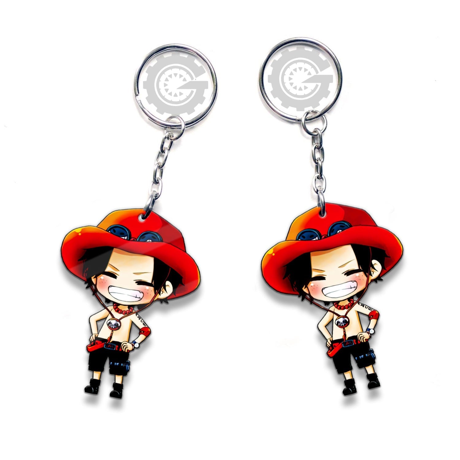 Portgas D. Ace Keychains Custom One Piece Anime Car Accessories - Gearcarcover - 3