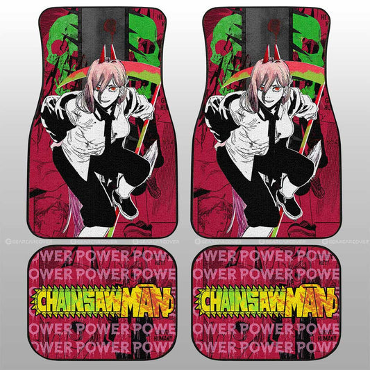 Power Car Floor Mats Custom Chainsaw Man Anime Car Accessories - Gearcarcover - 1