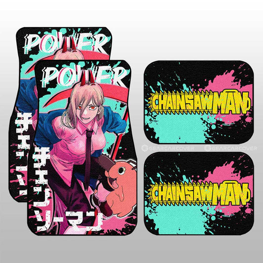 Power Car Floor Mats Custom Chainsaw Man Anime Car Accessories - Gearcarcover - 1