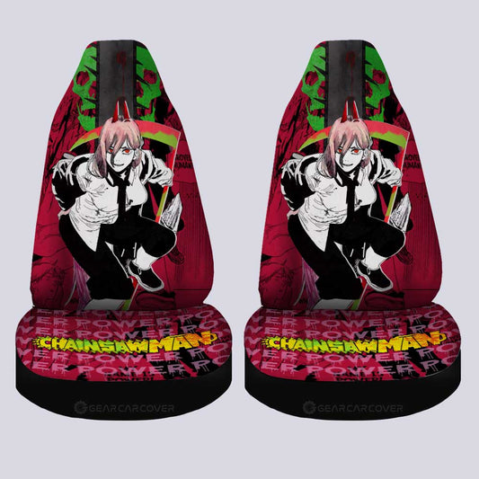 Power Car Seat Covers Custom Chainsaw Man Anime Car Accessories - Gearcarcover - 2