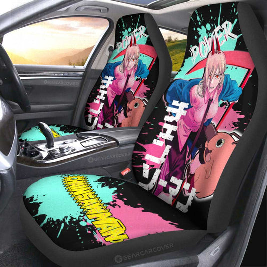 Power Car Seat Covers Custom Chainsaw Man Anime Car Accessories - Gearcarcover - 2
