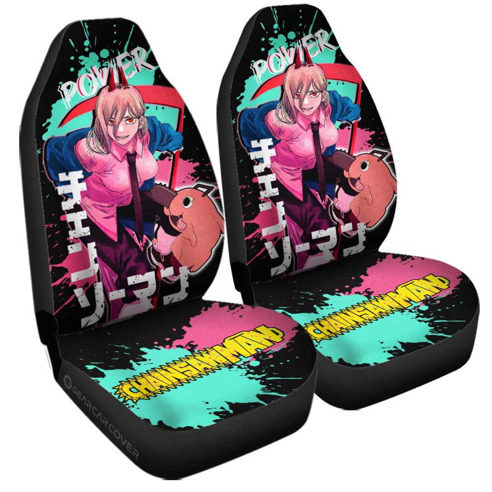 Power Car Seat Covers Custom Chainsaw Man Anime Car Accessories - Gearcarcover - 3