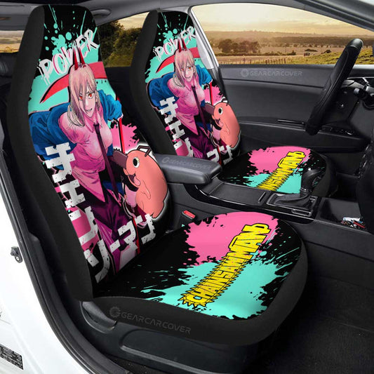 Power Car Seat Covers Custom Chainsaw Man Anime Car Accessories - Gearcarcover - 1