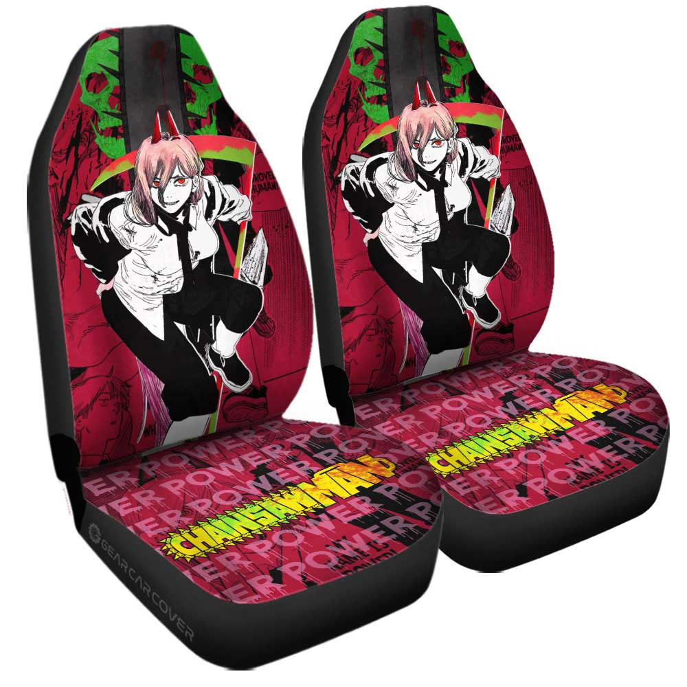 Power Car Seat Covers Custom Chainsaw Man Anime Car Accessories - Gearcarcover - 1