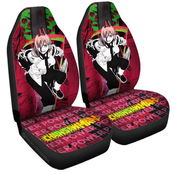 Power Car Seat Covers Custom Chainsaw Man Anime Car Accessories - Gearcarcover - 1