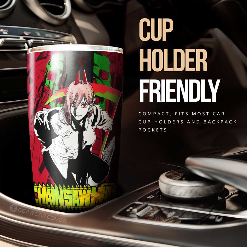 Power Tumbler Cup Custom Chainsaw Man Anime Car Interior Accessories - Gearcarcover - 2