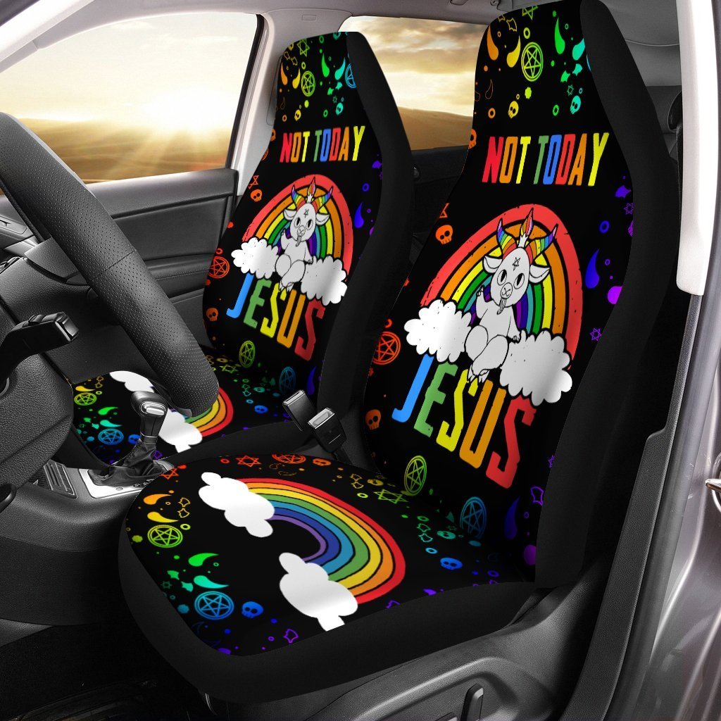 Pride LGBT Car Seat Covers Custom Rainbow Unicorn Car Accessories - Gearcarcover - 2