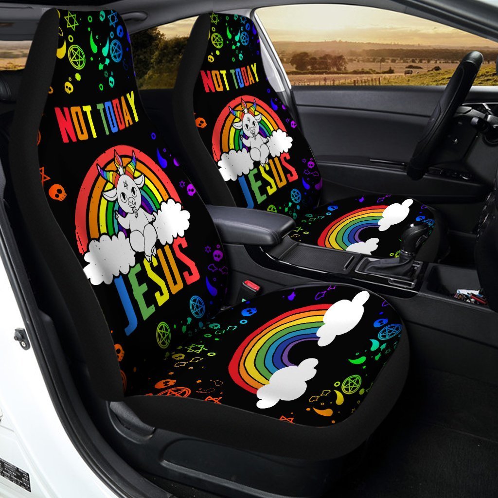 Pride LGBT Car Seat Covers Custom Rainbow Unicorn Car Accessories - Gearcarcover - 3