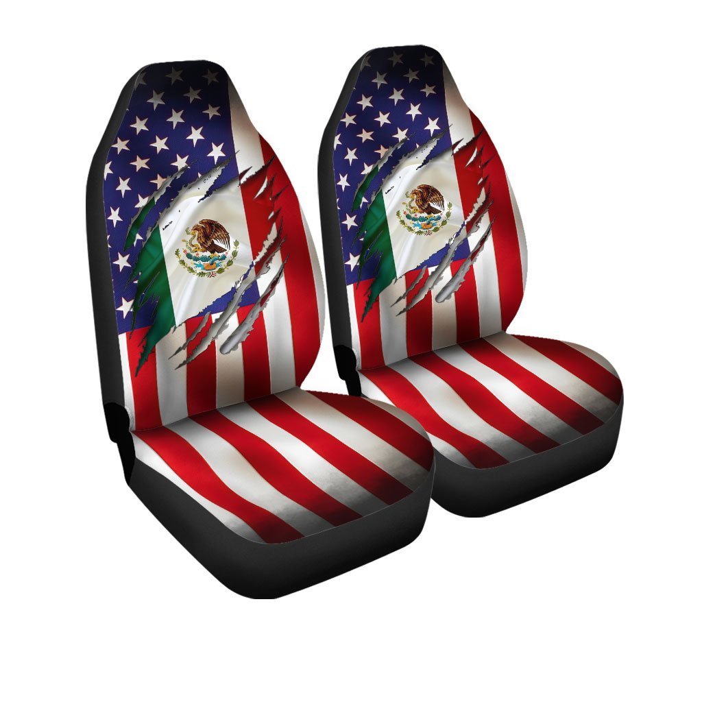 Proud US Mexican Car Seat Covers Custom Flag Car Accessories - Gearcarcover - 3