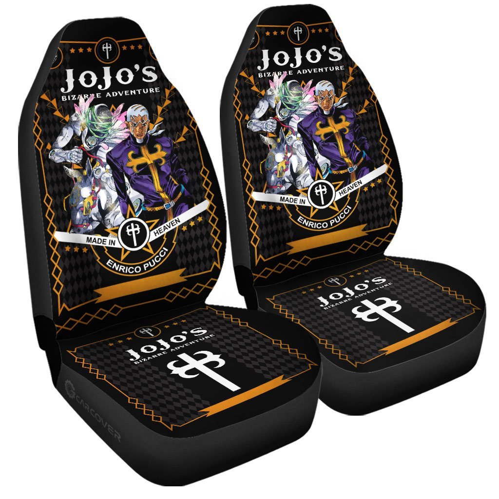 Pucci Car Seat Covers Custom JoJo's Bizarre Anime Car Interior Accessories - Gearcarcover - 3