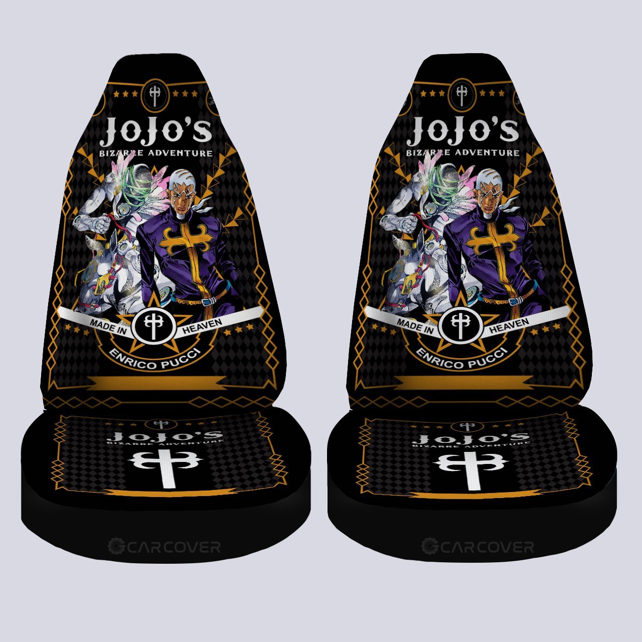 Pucci Car Seat Covers Custom JoJo's Bizarre Anime Car Interior Accessories - Gearcarcover - 4