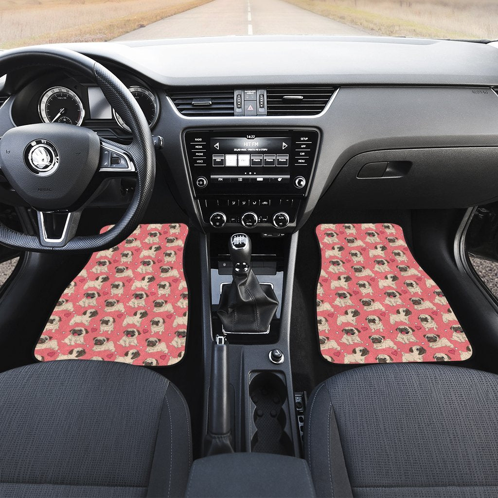 Pug Car Floor Mats Custom Funny Dog Car Interior Accessories - Gearcarcover - 2