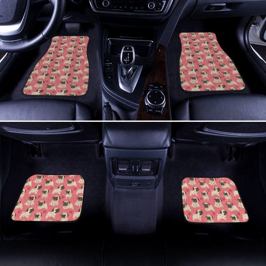 Pug Car Floor Mats Custom Funny Dog Car Interior Accessories - Gearcarcover - 1