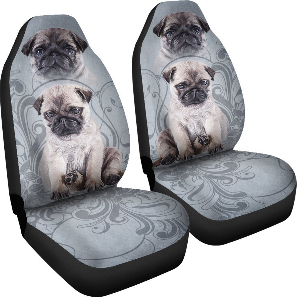 Pug Car Seat Covers Custom Vintage Car Accessories For Dog Lovers - Gearcarcover - 4