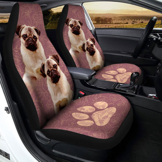 Pug Car Seat Covers Custom Vintage Car Interior Accessories For Dog Lovers - Gearcarcover - 1
