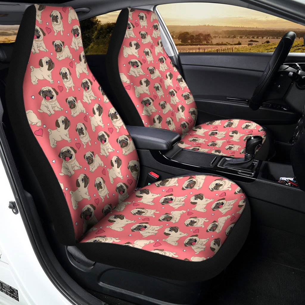 Pug Car Seat Covers Funny Custom For Girl - Gearcarcover - 2