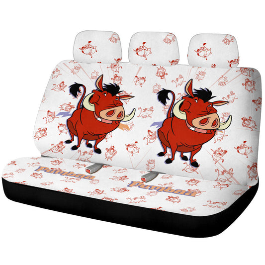Pumbaa Car Back Seat Cover Custom Cartoon Car Accessories - Gearcarcover - 1