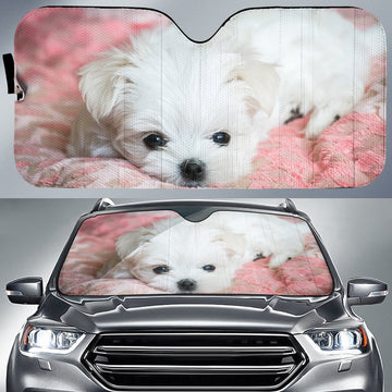Puppy Maltese Car Sunshade Custom Car Accessories - Gearcarcover - 1
