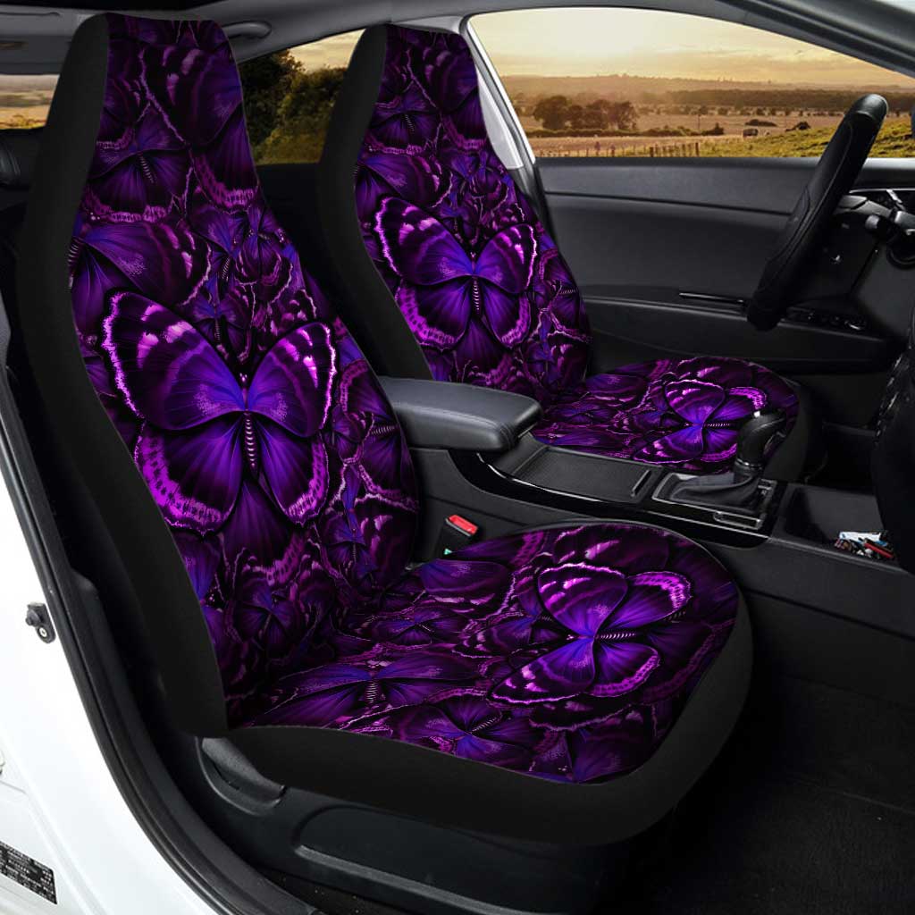 Purple Butterfly Car Seat Covers Custom Butterflies Car Interior Accessories - Gearcarcover - 2