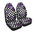 Purple Butterfly Car Seat Covers Custom Checkerboard Car Accessories - Gearcarcover - 3