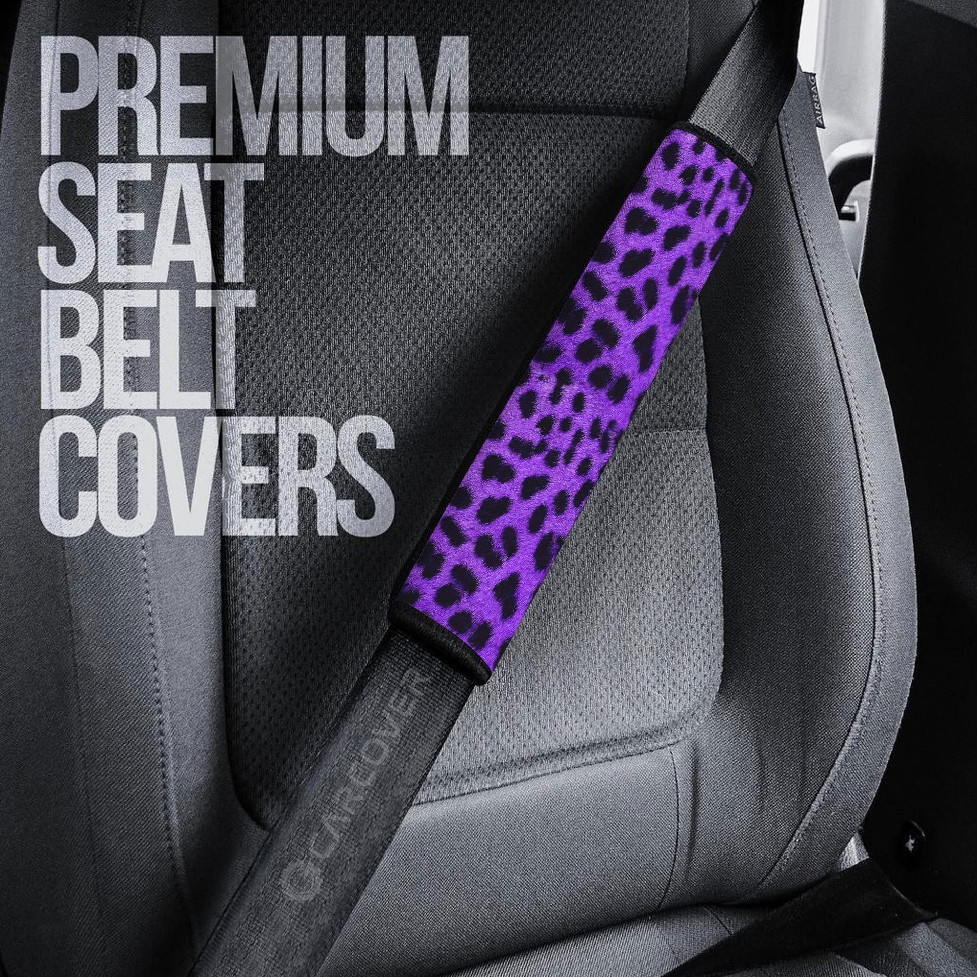Purple Cheetah Skin Seat Belt Covers Custom Printed Car Accessories - Gearcarcover - 3