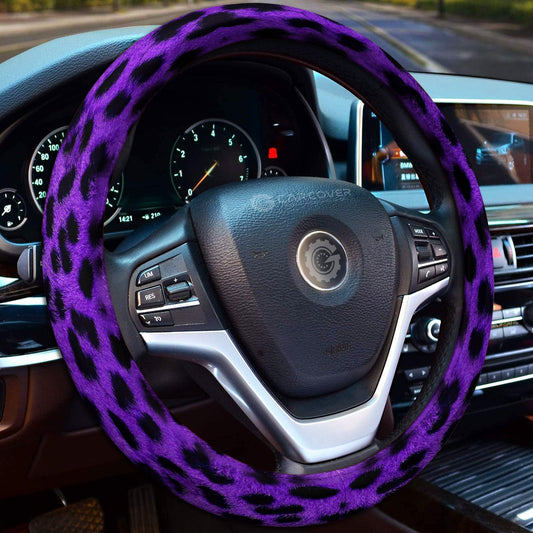 Purple Cheetah Skin Steering Wheel Cover Custom Printed Car Accessories - Gearcarcover - 2
