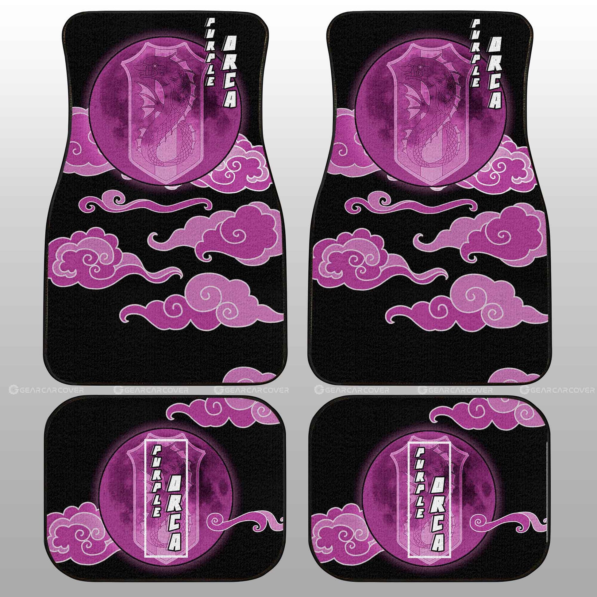Purple Orca Car Floor Mats Custom Anime Black Clover Car Interior Accessories - Gearcarcover - 2