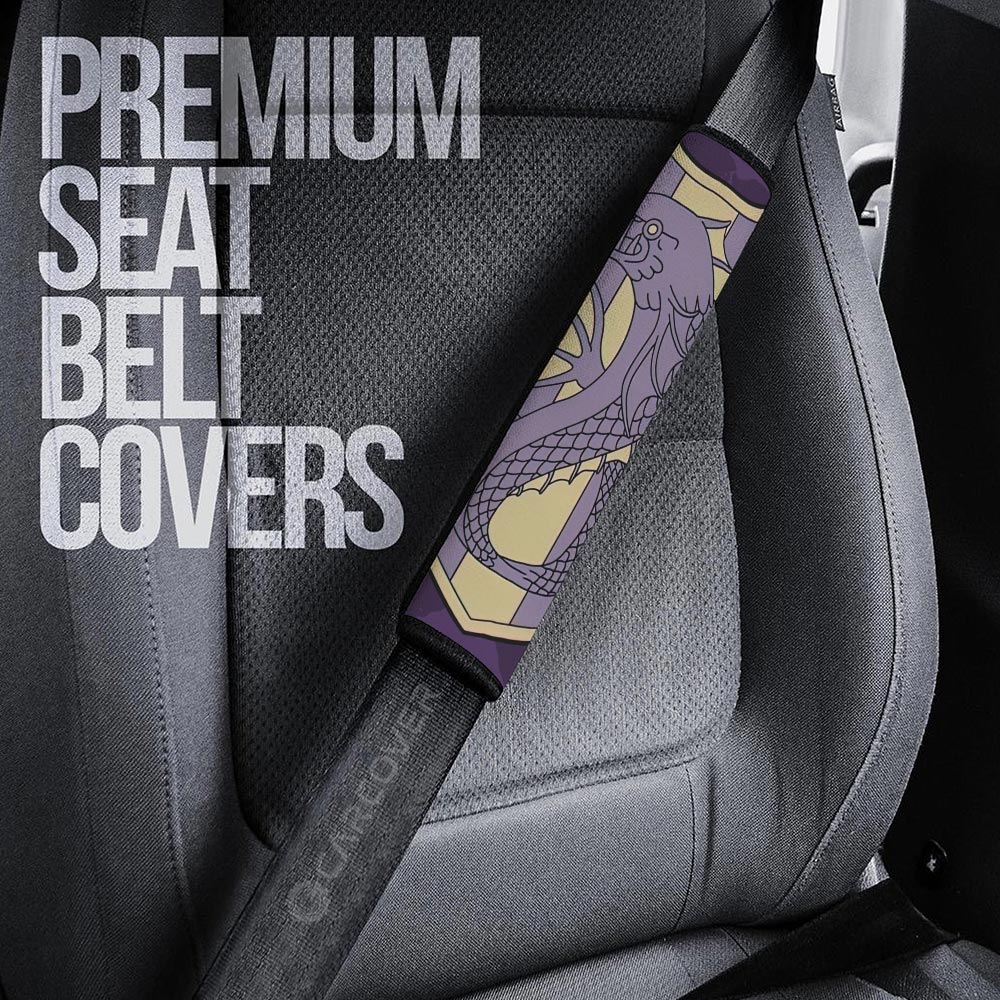 Purple Orca Seat Belt Covers Custom Black Clover Anime Car Accessories - Gearcarcover - 2