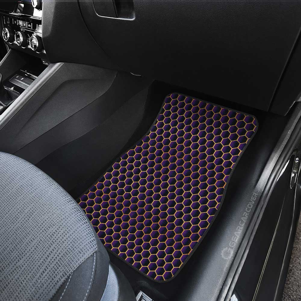 Purple Pattern Car Floor Mats Custom Honeycomb Background Car Accessories - Gearcarcover - 4