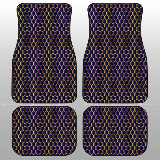 Purple Pattern Car Floor Mats Custom Honeycomb Background Car Accessories - Gearcarcover - 1