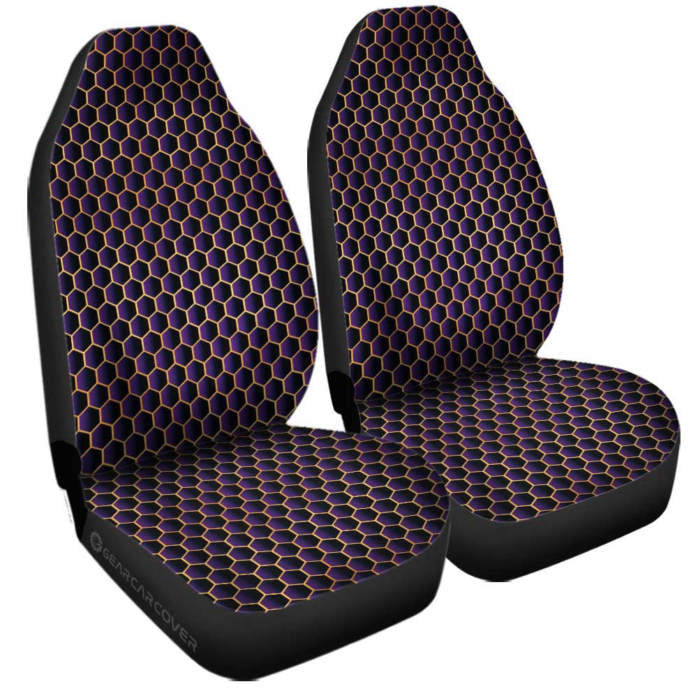 Purple Pattern Car Seat Covers Custom Honeycomb Background Car Accessories - Gearcarcover - 1