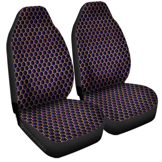 Purple Pattern Car Seat Covers Custom Honeycomb Background Car Accessories - Gearcarcover - 1