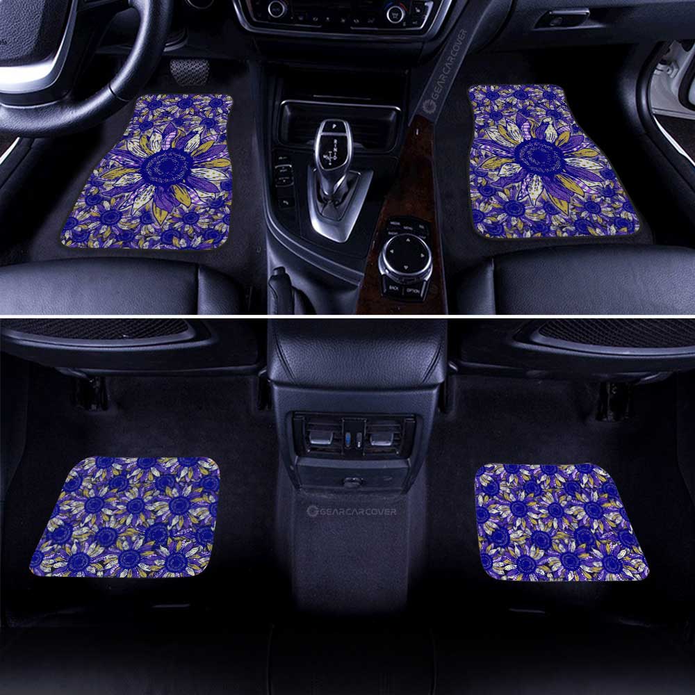 Purple Sunflower Car Floor Mats Custom Car Accessories - Gearcarcover - 3