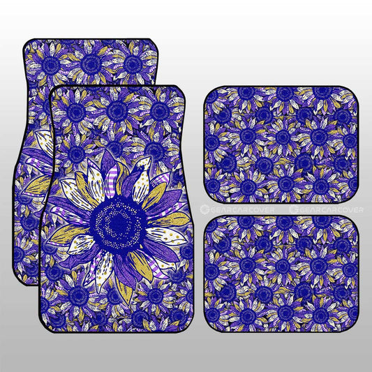 Purple Sunflower Car Floor Mats Custom Car Accessories - Gearcarcover - 1