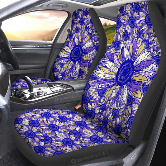 Purple Sunflower Car Seat Covers Custom Car Accessories - Gearcarcover - 2