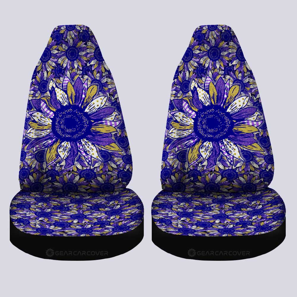 Purple Sunflower Car Seat Covers Custom Car Accessories - Gearcarcover - 4