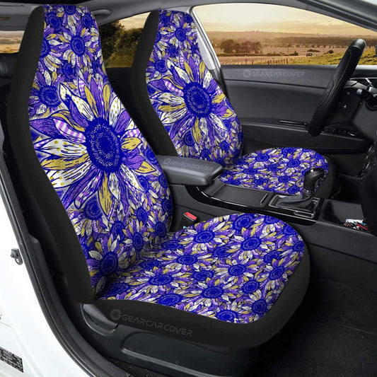 Purple Sunflower Car Seat Covers Custom Car Accessories - Gearcarcover - 1