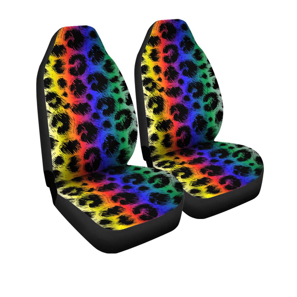 Rainbow Cheetah Print Car Seat Covers Custom Car Accessories - Gearcarcover - 3