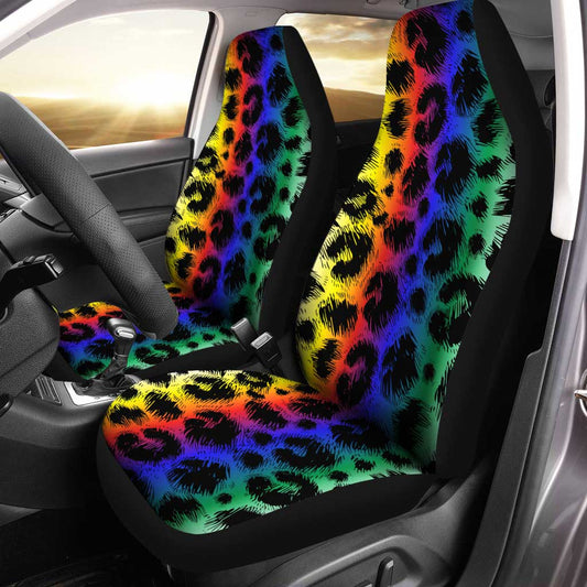 Rainbow Cheetah Print Car Seat Covers Custom Car Accessories - Gearcarcover - 1