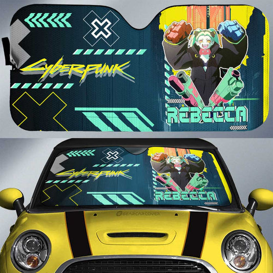 Rebecca Car Sunshade Custom Cyberpunk Anime - Gearcarcover - 1