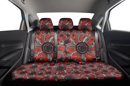 Red And Black Sunflower Car Back Seat Cover Custom Car Decoration - Gearcarcover - 2