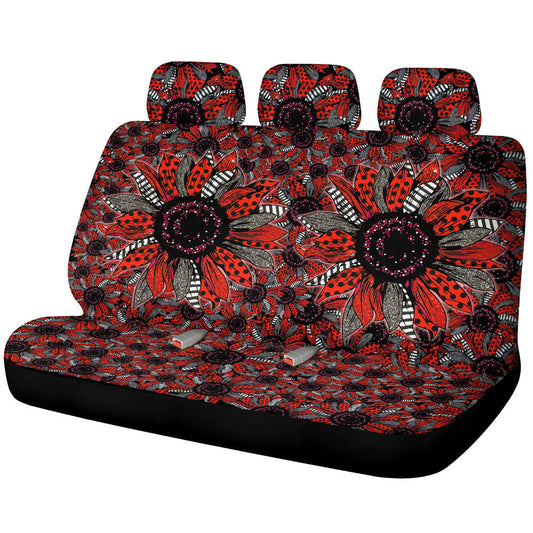 Red And Black Sunflower Car Back Seat Cover Custom Car Decoration - Gearcarcover - 1