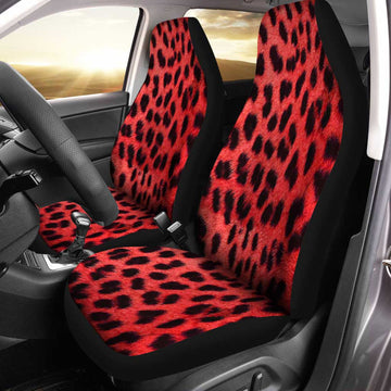 Red Cheetah Print Car Seat Covers Custom Car Accessories - Gearcarcover - 1
